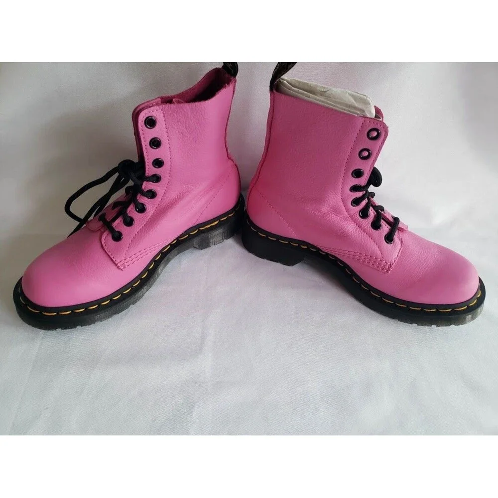 Dr. Martins 1460 Pascal Virginia Leather Boots - Thift Pink - Womens Size 6 NEW - Picture 3 of 6